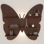 Butterfly Shape Backlit Floating Wall Hanging Shelf