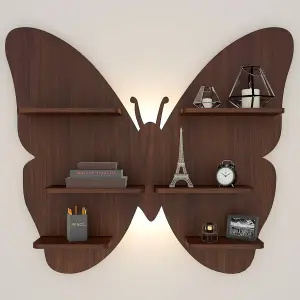 Butterfly Shape Backlit Floating Wall Hanging Shelf