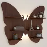 Butterfly Shape Backlit Floating Wall Hanging Shelf