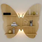 Butterfly Shape Backlit Floating Wall Hanging Shelf