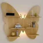 Butterfly Shape Backlit Floating Wall Hanging Shelf