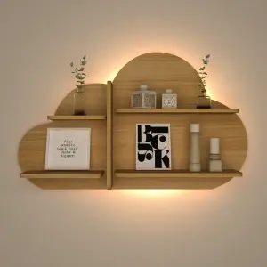 Cloud Shape Backlit Wall Shelf