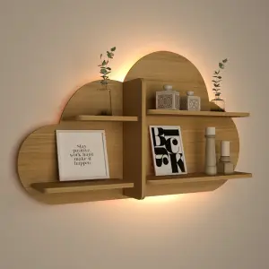 Cloud Shape Backlit Wall Shelf