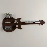 Guitar Shape Backlit Floating Wall Hanging Shelf