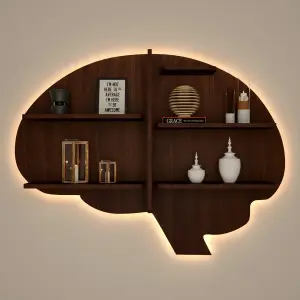 Brain Shape Backlit Floating Wall Hanging Shelf