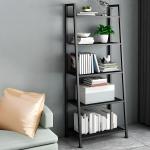 60 Inch Ladder Metal Bookshelf – Modern Bookcase with Rectangular Shelves