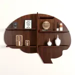 Brain Shape Backlit Floating Wall Hanging Shelf