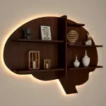 Brain Shape Backlit Floating Wall Hanging Shelf
