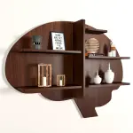 Brain Shape Backlit Floating Wall Hanging Shelf