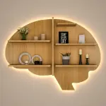 Brain Shape Backlit Floating Wall Hanging Shelf