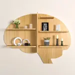 Brain Shape Backlit Floating Wall Hanging Shelf