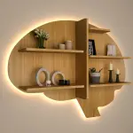 Brain Shape Backlit Floating Wall Hanging Shelf