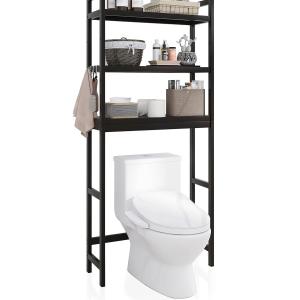 Freestanding 3-Tier Over-The-Toilet Organizer Rack – Waterproof Metal Bathroom Storage Shelf for Space-Saving