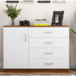 Design Engineered Wood Kitchen Cabinet and Sideboard with Frosty White Drawers