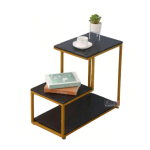 Modern Side Table with Sturdy Metal Frame & Engineered Wood Top