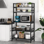 5-Layer Open Shelf Storage Rack with 60/30 Inches Dimensions, Featuring a Sturdy Metal Base