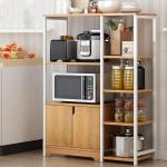 5-Tier Microwave Oven Stand with Storage Cabinet, Kitchen Shelf