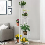 6-Pot Metal Stand - Multi-Shelf Plant Holder Rack for Flower Pots & Containers-Patio Garden