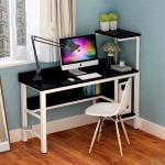 Corner Table Computer Desk with Metal Frame & Engineered Wood Top