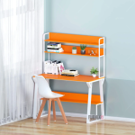 Bibliophile Metal Body Reading and Writing Table with Integrated Bookcase Shelf