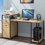 Table Industrial Style Computer Desk with Metal and Engineered Wood