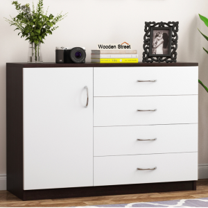 Design Engineered Wood Kitchen Cabinet and Sideboard with Frosty White Drawers