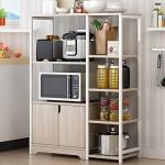 5-Tier Microwave Oven Stand with Storage Cabinet, Kitchen Shelf