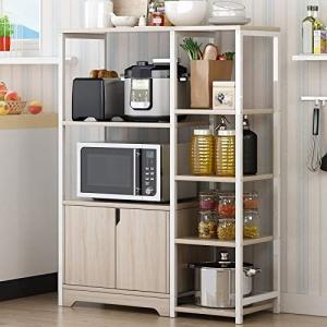 5-Tier Microwave Oven Stand with Storage Cabinet, Kitchen Shelf