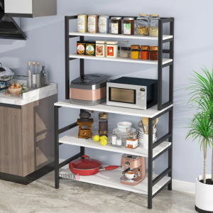 5-Layer Open Shelf Storage Rack with 60/30 Inches Dimensions, Featuring a Sturdy Metal Base