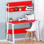 Bibliophile Metal Body Reading and Writing Table with Integrated Bookcase Shelf
