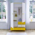2 Door Almirah with Locker Drawer or Cloth Storage Organizer for Living Room & Bedroom | Multipurpose Wardrobe for Kids Clothes Hanger Shelf Storage Cabinet