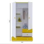 2 Door Almirah with Locker Drawer or Cloth Storage Organizer for Living Room & Bedroom | Multipurpose Wardrobe for Kids Clothes Hanger Shelf Storage Cabinet