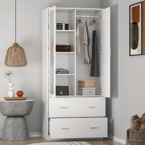 Premium Quality - Premium Design 2 Door with 2 Large Drawer Almira/Wardrobe H70 + L30 + W16