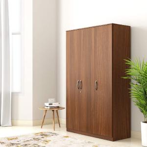 Medusa Engineered Wood Particle Board 3 Doors Almira with Inner Locker Drawer/Wardrobe 72/48