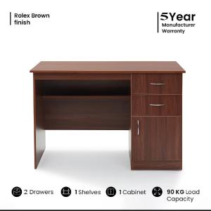 Premium Built Quality Study & Office Table | Computer Desk, Office Table for Students, Adults, Professionals | 2 Drawers and 1 Cabinet and 1 storage Shelf 30x36x20