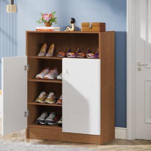 Lukzer 4 Tier Shoe Rack with Door Multi-Layer Storage Organizer Shelf Free Standing Stand Entryway Rack Cabinets for your Home & Office