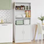 Multifunctional Storage Rack, 5 Tier Storage Cabinet with 3 Open Shelves & 2 Magnetic Door