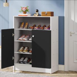 Lukzer 4 Tier Shoe Rack with Door Multi-Layer Storage Organizer Shelf Free Standing Stand Entryway Rack Cabinets for your Home & Office