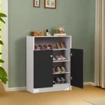 Lukzer 4 Tier Shoe Rack with Door Multi-Layer Storage Organizer Shelf Free Standing Stand Entryway Rack Cabinets for your Home & Office