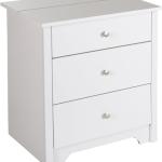 3 Drawers Bed Side Table, South Shore Vito Nightstand Table 14"D x 18"W x 26"H