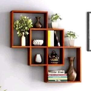 Rectangular shape wall Hanging bookshelf Rack - book shelf