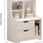 VducK Nightstand, Wood End Table with Storage Shelf 2 Drawer