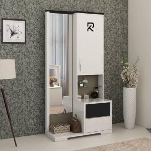 RK White Dressing Table With Shelves and Drawers