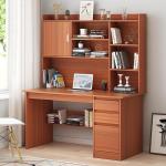 RK Modern Home Office Desk with Storage Shelf, Writing Desk Study Table Workstation with Hutch and Bookshelf, Wood Computer Desk with Drawers and Shelves