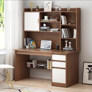 RK Modern Home Office Desk with Storage Shelf, Writing Desk Study Table Workstation with Hutch and Bookshelf, Wood Computer Desk with Drawers and Shelves