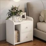 RK MDF M04 Exclusive Bed Side Table- Side Table- BedSide Table- Bad Side Table With Drawers Full White Finish