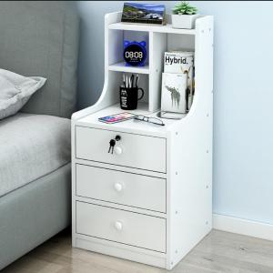 Royal Decor M31 Double Drawer Bed Side Table Nightstand Bedside Table Simple Storage