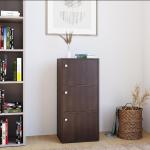 RK Furniture Engineered Wood Book Case- Book Shelf & Book Cabinet with 3 Compartment Storage