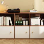 RK Engineered Wood 6 Layers Bookshelf Storage Cabinet Organizer Shelf Horizontal Multi Storage Space Wooden Rack Display Shelf With Drawers.Size: L36XH24X10