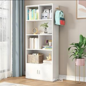 Modern Library Book Shelf Standing Display Shelve Rack Engineered Wood Bookcase Bookshelf Showpiece Rack with Storage Cabinet